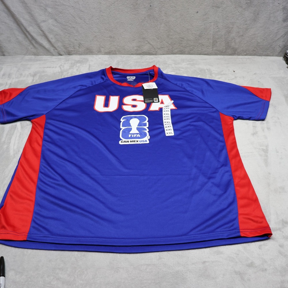 FIFA World Cup 2026 Shirt Men XXL Blue Team USA Fan Gear Football Jersey $25 NEW